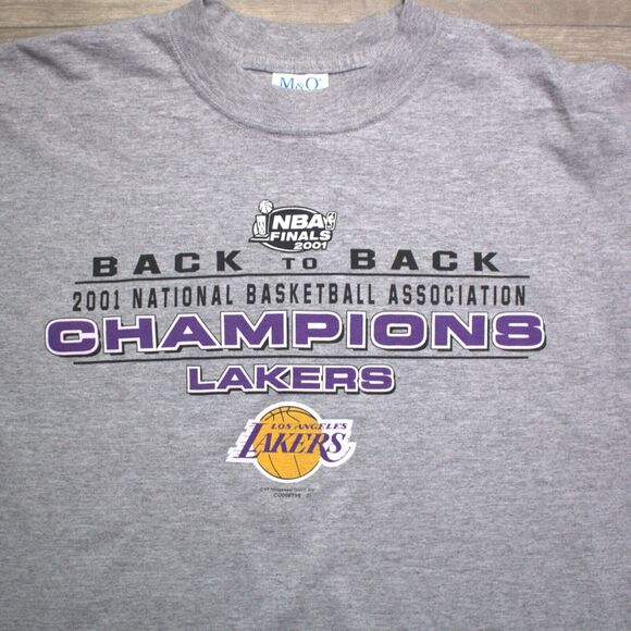 Los Angeles Lakers "Back To Back" 2001 NBA Champions Vintage M&O T Shirt XL - Picture 1 of 4
